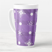 Einfache Schneeflocken Lila Kariertes Muster Milchtasse (Linke Ecke)