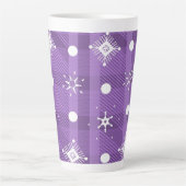Einfache Schneeflocken Lila Kariertes Muster Milchtasse (Vorderseite)
