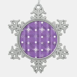 Einfache Schneeflocken Lila Karomuster Zinn-Ornament