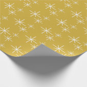 Einfache Schneeflocken Muster Festivals Gold Weihn Geschenkpapier (Ecke)