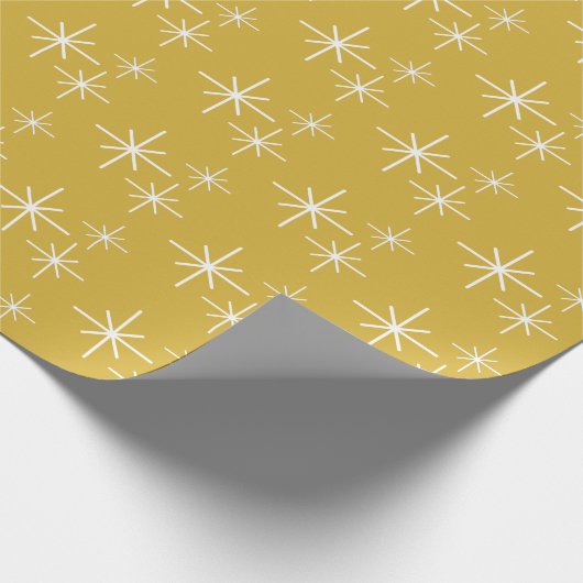 Einfache Schneeflocken Muster Festivals Gold Weihn Geschenkpapier (Ecke)