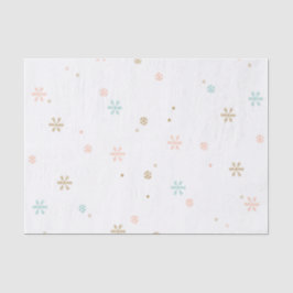 Einfache Schneeflocken Pastel Coral Rose Aquamarin Seidenpapier