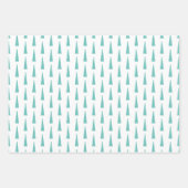 Einfache Schneeflocken Trendy Aquamarine Weihnacht Geschenkpapier Set (Vorderseite 3)