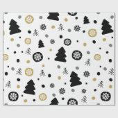 Einfache Schneeflocken und Bäume - Urlaubspapier Geschenkpapier (Flach)