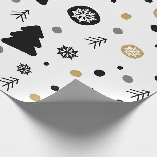 Einfache Schneeflocken und Bäume - Urlaubspapier Geschenkpapier (Ecke)