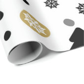 Einfache Schneeflocken und Bäume - Urlaubspapier Geschenkpapier (Rolleneckpunkt)