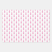 Einfache Schneeflocken Weihnachtsbäume Rosa Geschenkpapier Set (Vorderseite 3)