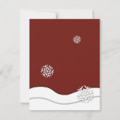 Einfache Schneeweihnachtsfest Winterferien Einladung (Rückseite)