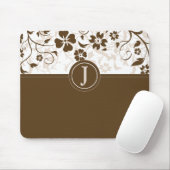 einfache Schokolade Braun Mit Monogramm Mousepad (Mit Mouse)