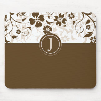 einfache Schokolade Braun Mit Monogramm Mousepad