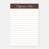 Einfache Schokolade Braun Personalisiert Post-it Klebezettel (Vorderseite)
