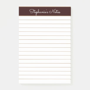Einfache Schokolade Braun Personalisiert Post-it Klebezettel