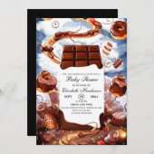 Einfache Schokoladendusche Einladung (Vorne/Hinten)