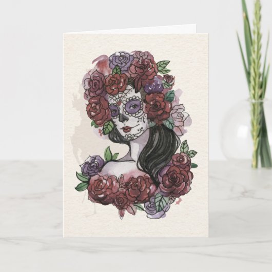Einfache, schöne Dia de los Muertos Grußkarte Karte (Vorderseite)