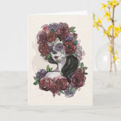 Einfache, schöne Dia de los Muertos Grußkarte Karte (Gelbe Blume)