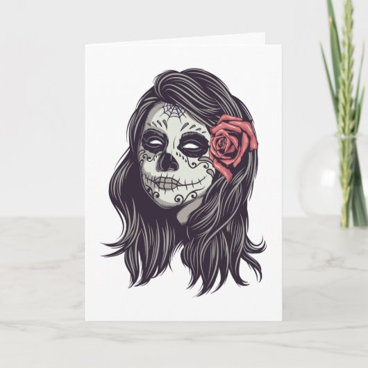 Einfache, schöne Dia de los Muertos Grußkarte Karte (Vorderseite)