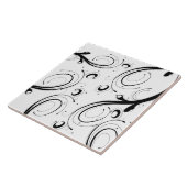 Einfache, schöne Schwarz-Weiß-Scroll Fliese (Seite)