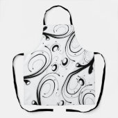 Einfache, schöne Schwarz-Weiß-Scroll Schürze (Vorderseite)