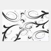 Einfache, schöne Schwarz-Weiß-Scroll-Wrapping P Geschenkpapier Set (Vorderseite 2)