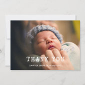 Einfache Schreibmaschine Baby Dusche danke Karte (Vorderseite)