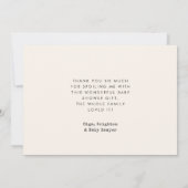 Einfache Schreibmaschine Baby Dusche danke Karte (Rückseite)