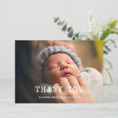 Einfache Schreibmaschine Baby Dusche danke Karte (Stehend Vorderseite)