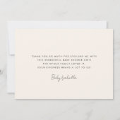 Einfache Schreibmaschine Baby Dusche danke Karte (Rückseite)