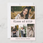 Einfache Schreibmaschine erröten Foto des | Einladung (Vorderseite)