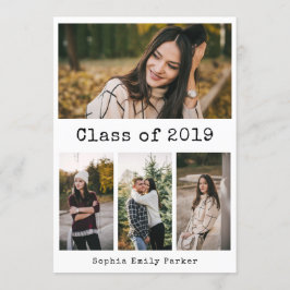 Einfache Schreibmaschine | Graduierungspartei 4 Fo Einladung