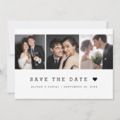 Einfache Schreibmaschine Herz Custom Fotos Hochzei Save The Date (Vorderseite)