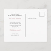 Einfache Schreibmaschine Ihr Gästezimmer hat sich  Ankündigungspostkarte (Rückseite)