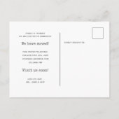 Einfache Schreibmaschine Ihr Zimmer hat Announ bew Ankündigungspostkarte (Rückseite)