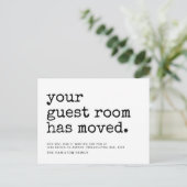 Einfache Schreibmaschine Ihr Zimmer hat Announ bew Ankündigungspostkarte (Stehend Vorderseite)