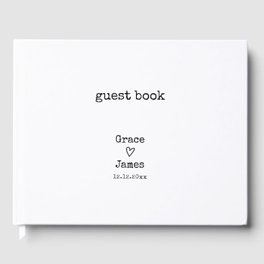 Einfache Schreibmaschinenschrift Typograph Persona Gästebuch (Vorderseite)