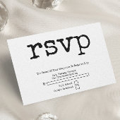 Einfache SchreibmaschinenTypografie Minimalistisch RSVP Karte