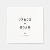 Einfache Schreibmaschinentypografie-Namen Moderne Serviette (Vorderseite)