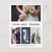 Einfache Schreibschrift Hochzeit Vielen Dank | 4 F Postkarte (Vorderseite)