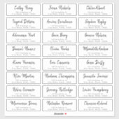 Einfache Schreibschrift Hochzeitsgast-Adressetiket Aufkleber (Blatt)