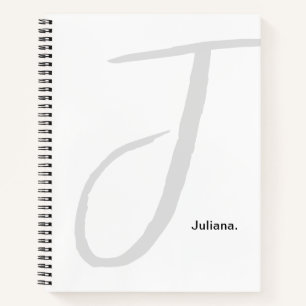 Einfache Schreibweise für White & Gray Monogram Notizblock