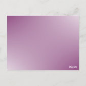 Einfache Schrift - Hochzeit lila Dankeschön Karte (Rückseite)