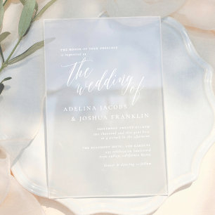Einfache Schrift Kalligrafie Elegante Hochzeit Acryleinladungen