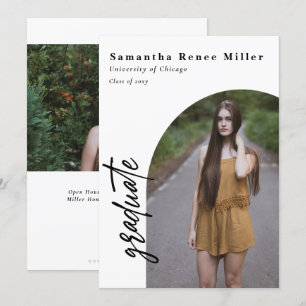 Einfache Schrift Moderne Bögen 2 Foto Abschluss  Einladung