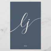Einfache Schrift personalisierte Schreibwaren Navy Briefpapier (Rückseite)