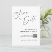 Einfache Schrift QR-Code Foto Hochzeit Save The Date (Stehend Vorderseite)