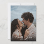 Einfache Schrift QR-Code Foto Hochzeit Save The Date (Rückseite)