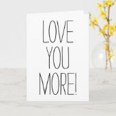 Einfache Schriftart Liebe Sie mehr! Valentine's Da Karte (Gelbe Blume)