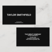 Einfache Schriftart mit der Farbe Weiß und Schwarz Visitenkarte (Vorne/Hinten)