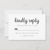 Einfache schriftliche Erinnerungen RSVP Karte (Vorderseite)