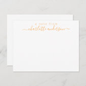 Einfache Schriftzeichen in Gelb Personalisiert Mitteilungskarte (Vorne/Hinten)