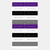 Einfache Schulfarben Kinder Waterproof Name Etiketten (Blatt)